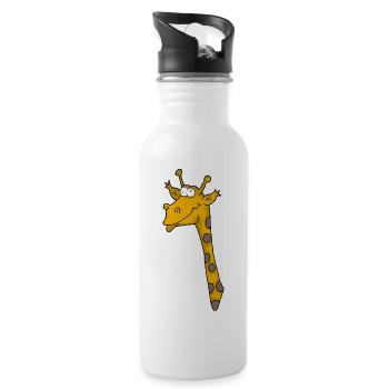 Giraffe 3 - Water bottle with straw - white - Right