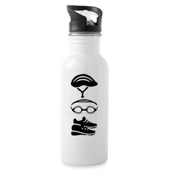 triathlon - Trinkflasche mit integriertem Trinkhalm - Weiß - Rechts