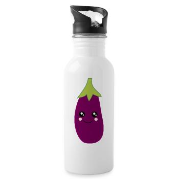 Aubergine Légume Costume Carnaval Carnaval - Gourde avec paille intégrée - blanc - Droite