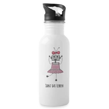 TANZ DAS LEBEN - Charlotte - Trinkflasche mit integriertem Trinkhalm - Weiß - Rechts