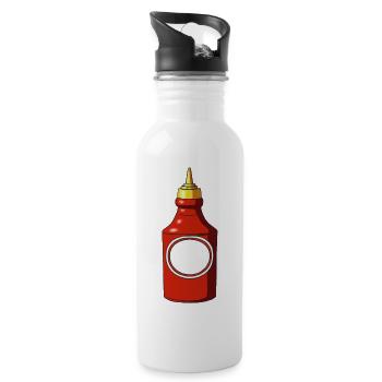 Ketchup Tomato Ketchup Bottle - Water bottle with straw - white - Right