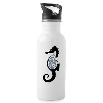 Hippocampe tribal - Gourde avec paille intégrée - blanc - Droite