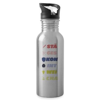 Pen and Paper Attribute | Pen and Paper - T-Shirt - Water bottle with straw - silver - Right