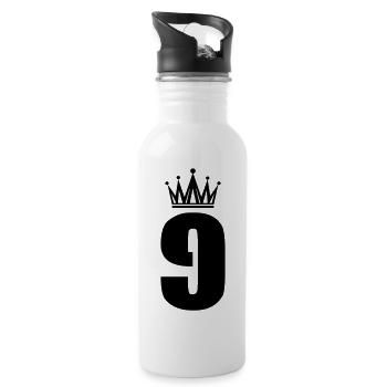 9 - Trinkflasche mit integriertem Trinkhalm - Weiß - Rechts