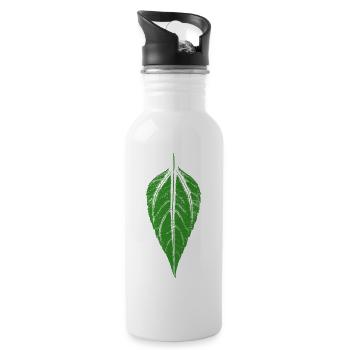 Blatt Topinambur - Trinkflasche mit integriertem Trinkhalm - Weiß - Rechts