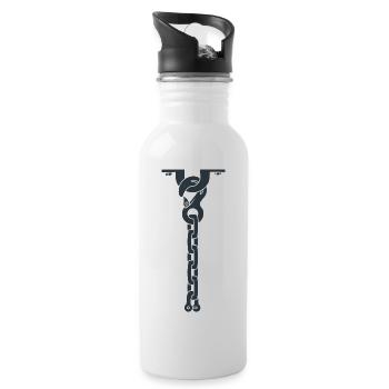 Krawatte Halskette 506070 - Trinkflasche mit integriertem Trinkhalm - Weiß - Rechts
