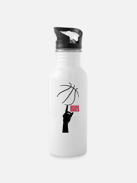 Korb meine beste Welt - Trinkflasche mit integriertem Trinkhalm - Weiß