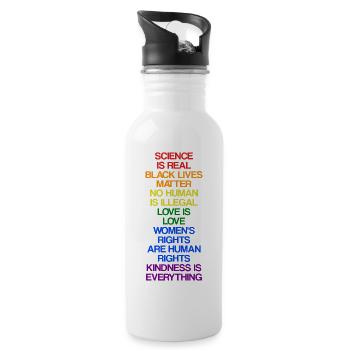 Science Is Real Black Lives Matter Human Rights - Trinkflasche mit integriertem Trinkhalm - Weiß - Rechts