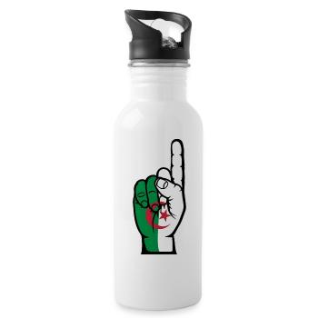 Algeria flag number 1 - Water bottle with straw - white - Right