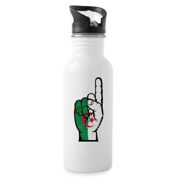 Algeria flag number 1 used - Water bottle with straw - white - Right