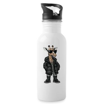 Giraffe Cool Winter - Trinkflasche mit integriertem Trinkhalm - Weiß - Rechts