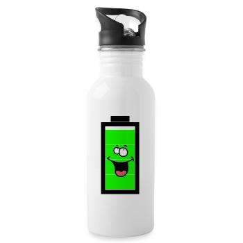 Battery Battery Power Energy Mobile Phone - Water bottle with straw - white - Right