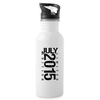 Geburtstag Juli 2015 Juli geboren im Juli 2015 - Trinkflasche mit integriertem Trinkhalm - Weiß - Rechts