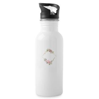Bouquet of flowers, customisable - Water bottle with straw - white - Right