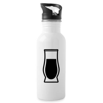 Einfaches Trinkglas - Trinkflasche mit integriertem Trinkhalm - Weiß - Rechts