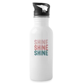 "Shine Brightly" Positive Affirmation for Women" - Water bottle with straw - white - Right