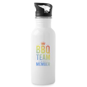 Équipe de barbecue colorée - Gourde avec paille intégrée - blanc - Droite