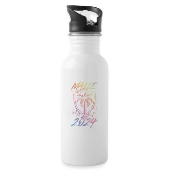 Malle 2024 Palm Trees Colorful - Water bottle with straw - white - Right