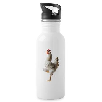 Huhn - Trinkflasche mit integriertem Trinkhalm - Weiß - Rechts