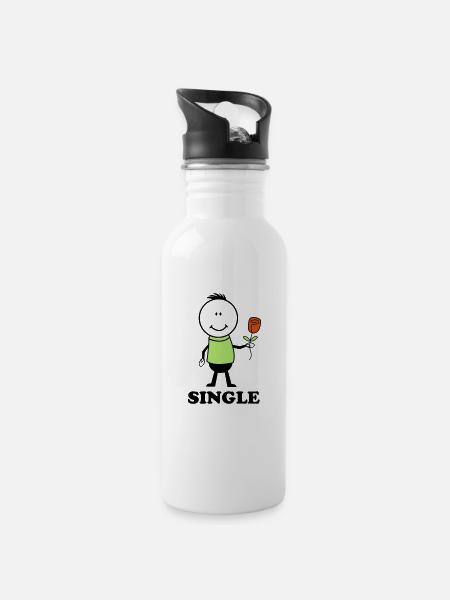 Liebhaber single - Trinkflasche mit integriertem Trinkhalm - Weiß