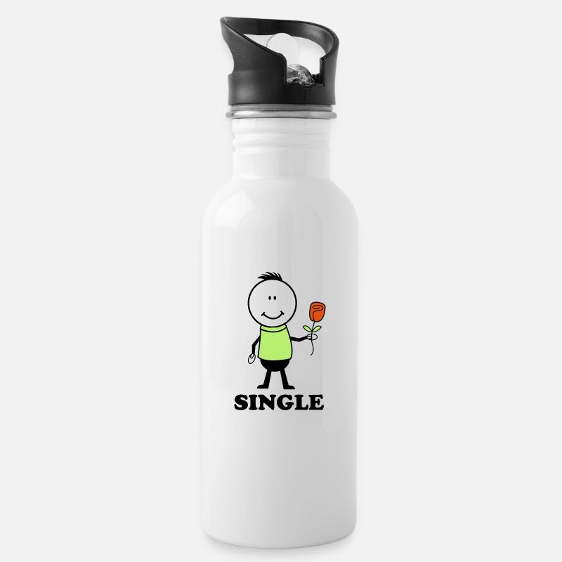 Liebhaber single - Trinkflasche mit integriertem Trinkhalm - Weiß