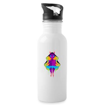 A Beautiful and Funny Doll - Water bottle with straw - white - Right