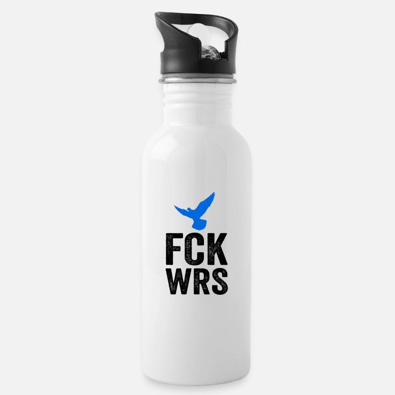 FCK WRS - Gourde avec paille intégrée - blanc