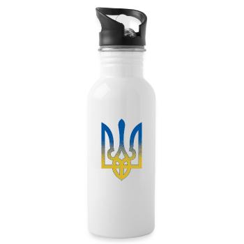 Ukraine Flag Symbol - Flag Of Ukraine - Water bottle with straw - white - Right