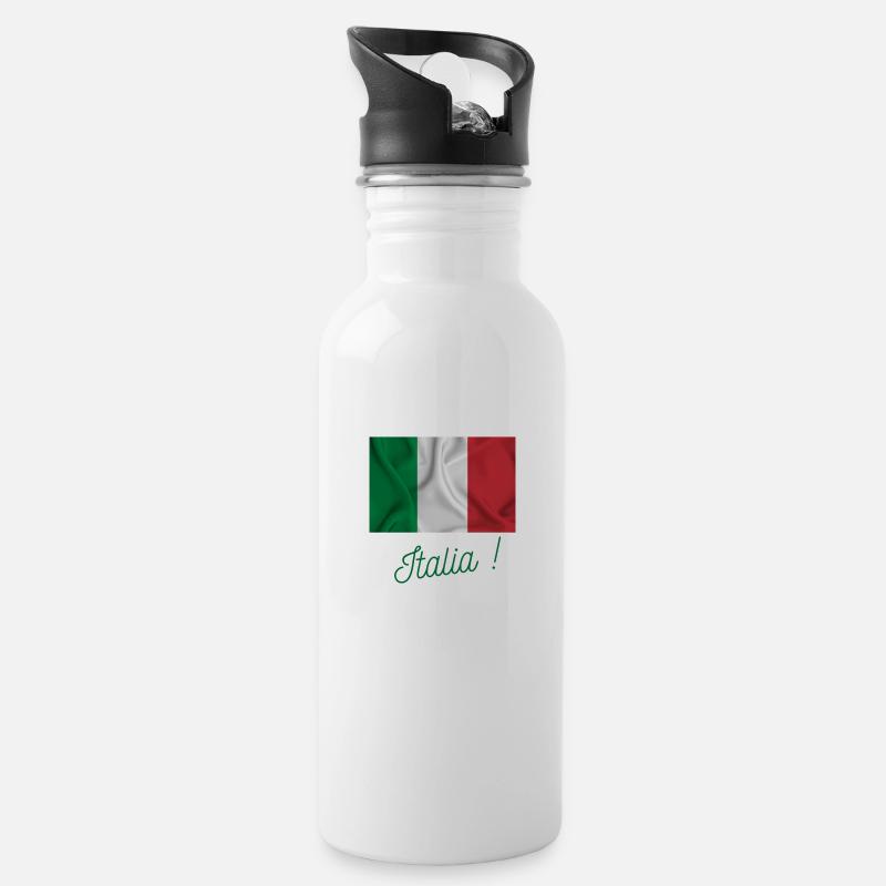 Italia - Gourde avec paille intégrée - blanc