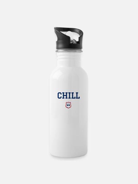Chill doch - Trinkflasche mit integriertem Trinkhalm - Weiß