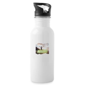 Auszeit Urlaub Sonne und Meer braucht jeder - Trinkflasche mit integriertem Trinkhalm - Weiß - Rechts