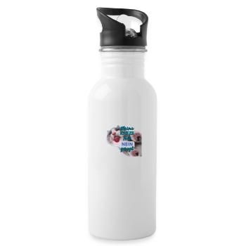 Meine Katze hat NEIN gesagt - Spruch - Trinkflasche mit integriertem Trinkhalm - Weiß - Rechts