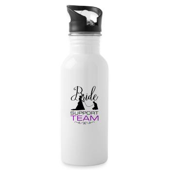 Braut Support Team Hochzeit - Trinkflasche mit integriertem Trinkhalm - Weiß - Rechts
