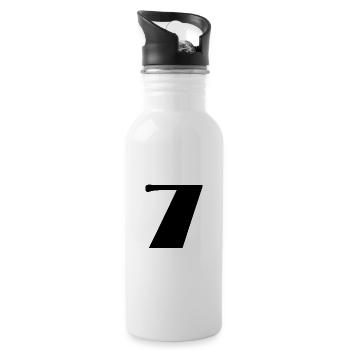 7. 7 YEARS. 7th ANNIVERSARY. BIRTHDAY 7 YEARS. 7 - Water bottle with straw - white - Right