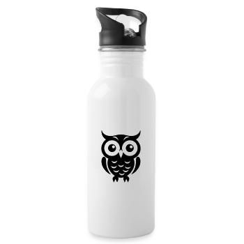 Owl - Water bottle with straw - white - Right