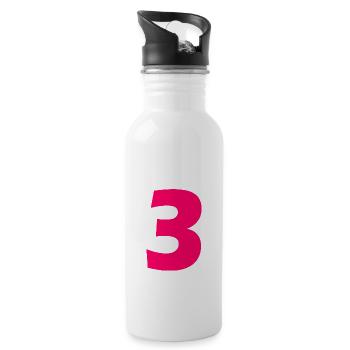 3 - Gourde avec paille intégrée - blanc - Droite