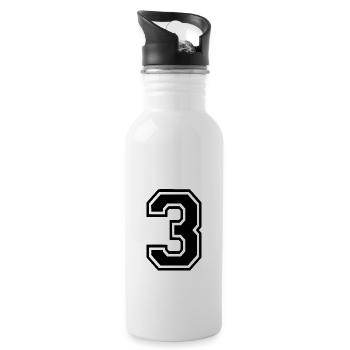 3 - Trinkflasche mit integriertem Trinkhalm - Weiß - Rechts