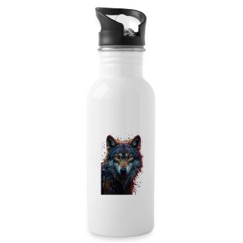Loup - Gourde avec paille intégrée - blanc - Droite