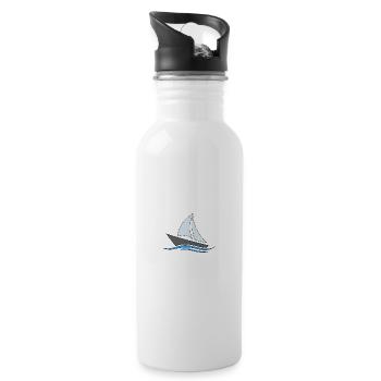 Ship on the high seas - Water bottle with straw - white - Right