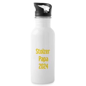 Proud Dad 2024 – for new fathers - Water bottle with straw - white - Right
