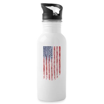 usa flagge armee - Trinkflasche mit integriertem Trinkhalm - Weiß - Rechts