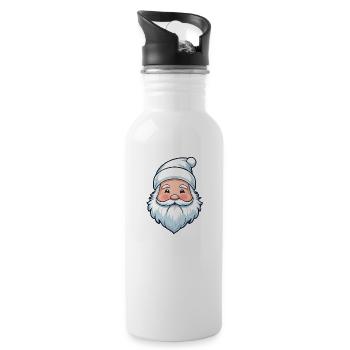 Weißer Weihnachtszauber - Trinkflasche mit integriertem Trinkhalm - Weiß - Rechts