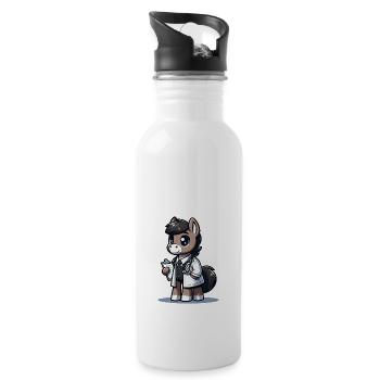 Cute Horse Doctor - Water bottle with straw - white - Right