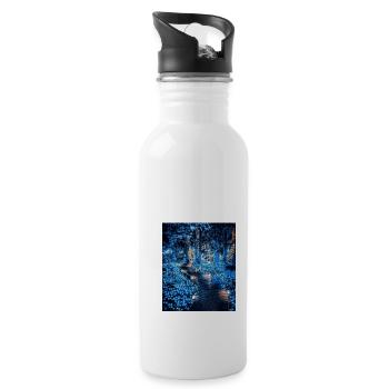 Betreten Sie den Wald - Trinkflasche mit integriertem Trinkhalm - Weiß - Rechts
