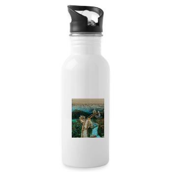 Golden Bridge, Da Nang, Vietnam - Water bottle with straw - white - Right