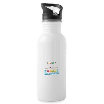 Stolze Oma einer 1. Klasse von 2023 - Trinkflasche mit integriertem Trinkhalm - Weiß - Rechts