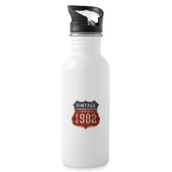 42 ans Vintage 1982 Edition Limitée 42ème - Gourde avec paille intégrée - blanc - Droite