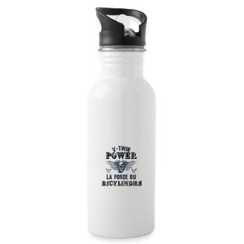 v-twin power - Gourde avec paille intégrée - blanc - Droite