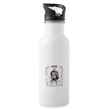 Odin Runen Viking Wir sehen uns in Walhalla, Wodan - Trinkflasche mit integriertem Trinkhalm - Weiß - Rechts