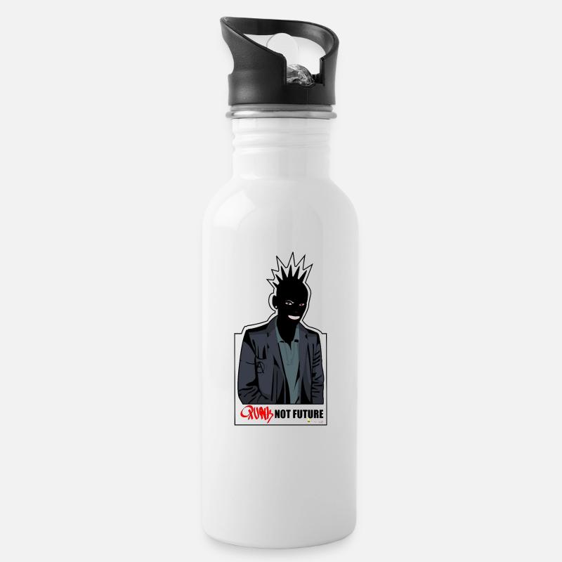 Punk - Trinkflasche mit integriertem Trinkhalm - Weiß